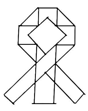 cancer ribbon and a cross together